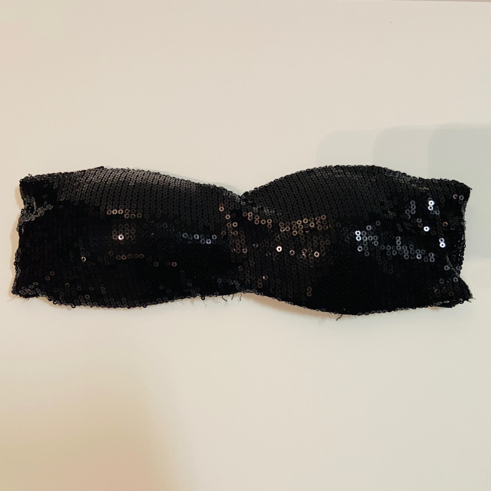 Black sequin bandeau top